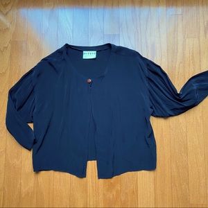 Planet black rayon crepe dolman sleeve jacket